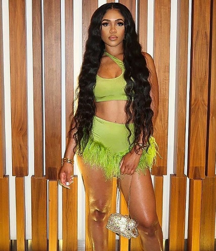 Cut Out Crop Top Feather Fringe Shorts 2 Piece Set LP-66339