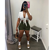Casual Sports Pocket Straight Overalls Shorts CN-0187