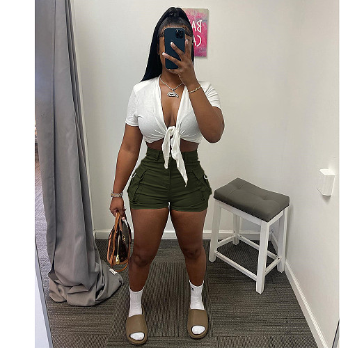 Casual Sports Pocket Straight Overalls Shorts CN-0187
