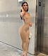Low Cut Short Sleeve Backless Bodycon Jumpsuits ASL-6583