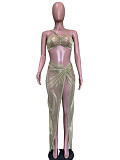 Bronzing Outfits High Split Maxi Skirts 3 Piece Bikini Sets ORY-5229