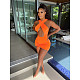 Drawstring Cross Halter Ruched Bandage Party Dresses DD-8105
