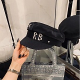 RB Rhinestone Peaked Cap Navy Cap