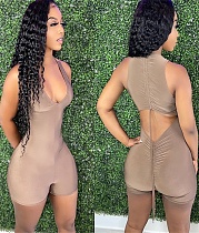 Hollow Out Folds Romper FDY-1036