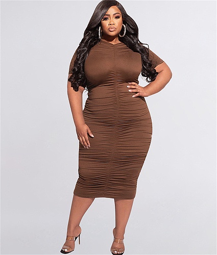 Plus Size 5XL Folds Maxi Dress OSS-22217