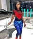Abstract Print Short Sleeve T Shirt Two Piece Pants Sets OD-8492