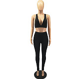 Solid Color Sporty Two Piece Set FOS-8070