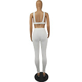 Solid Color Sporty Two Piece Set FOS-8070
