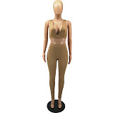 Solid Color Sporty Two Piece Set FOS-8070