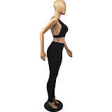 Solid Color Sporty Two Piece Set FOS-8070