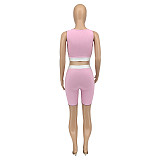 Sporty Striped Shorts Suits GLS-7023