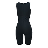 Solid Color Hollow Out Romper AL-244