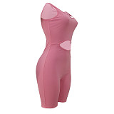 Solid Color Hollow Out Romper AL-244