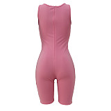 Solid Color Hollow Out Romper AL-244