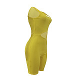 Solid Color Hollow Out Romper AL-244