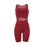 Solid Color Hollow Out Romper AL-244