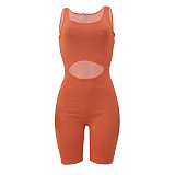 Solid Color Hollow Out Romper AL-244