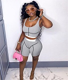 Sporty Striped Shorts Suits GLS-7023