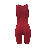 Solid Color Hollow Out Romper AL-244