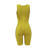 Solid Color Hollow Out Romper AL-244