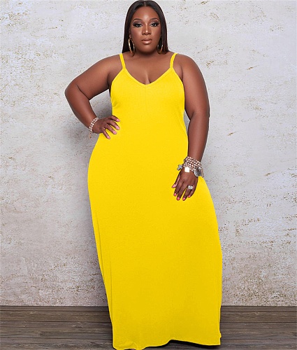 Plus Size 5XL Loose Floor-length Dresses WA-77208