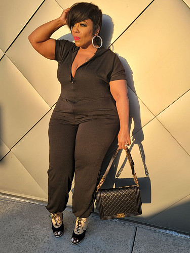 Plus Size 5XL Women Hoodies Jumpsuit WA-7186