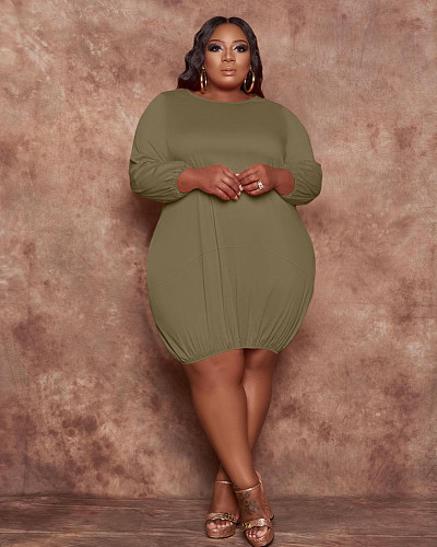 Plus Size 5XL Casual Short Dresses WA-7114