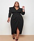 Plus Size V-neck Folds Maxi Dresses WA-77297