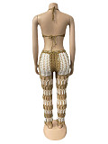Sexy Bra Fishnet Knitted Hollow out 2 Piece Pants Set OSM-4359
