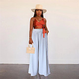 Solid Color Loose High Waist Wide Leg Pants OD-8497