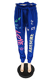 Letters Lace Up Joggers Loose Casual Pants WSY-5856