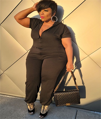 Plus Size 5XL Women Hoodies Jumpsuit WA-7186