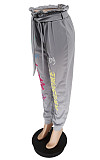 Letters Lace Up Joggers Loose Casual Pants WSY-5856