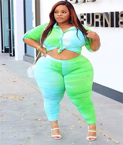 Plus Size 5XL Women Casual Pants Set WA-7120