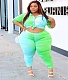 Plus Size 5XL Women Casual Pants Set WA-7120