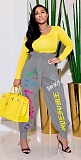 Letters Lace Up Joggers Loose Casual Pants WSY-5856