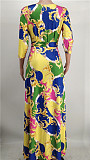 Elegant Street V-Neck Print Sashes Dresses NK-8616