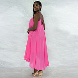 Beachwear Loose Backless Chiffon Slip Dress YF-10136