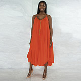 Beachwear Loose Backless Chiffon Slip Dress YF-10136