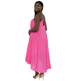 Beachwear Loose Backless Chiffon Slip Dress YF-10136