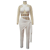 Cross Halter Crop Top Leggings 3 Piece Set YF-10122