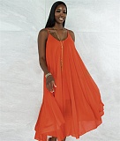 Beachwear Loose Backless Chiffon Slip Dress YF-10136