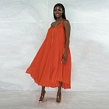 Beachwear Loose Backless Chiffon Slip Dress YF-10136