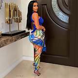 Cut Out Bandage Crop Top Leggings 2 Piece Set OSM-4353