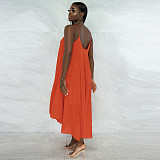 Beachwear Loose Backless Chiffon Slip Dress YF-10136