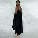 Beachwear Loose Backless Chiffon Slip Dress YF-10136