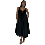 Beachwear Loose Backless Chiffon Slip Dress YF-10136