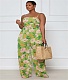 Boho Floral Print Spaghetti Strap Wide Leg Jumpsuit ANDI-1366