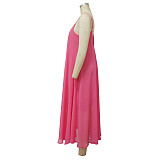 Beachwear Loose Backless Chiffon Slip Dress YF-10136