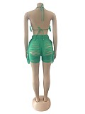Beach Tassel Knitted Bra Top+Shorts Two Piece Sets OSM-6135